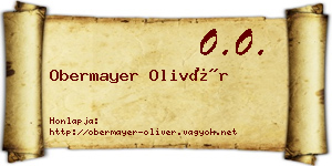 Obermayer Olivér névjegykártya